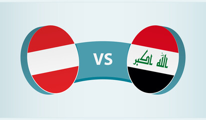 Austria versus Iraq, team sports competition concept.