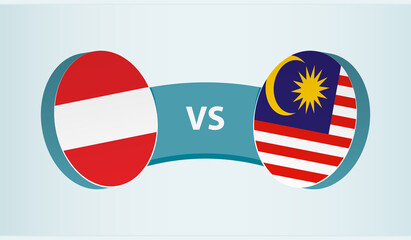 Austria versus Malaysia, team sports competition concept.