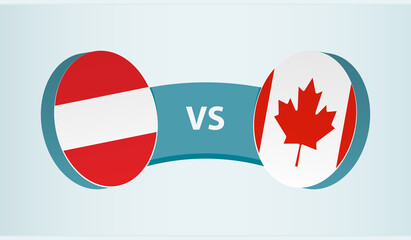 Austria versus Canada, team sports competition concept.