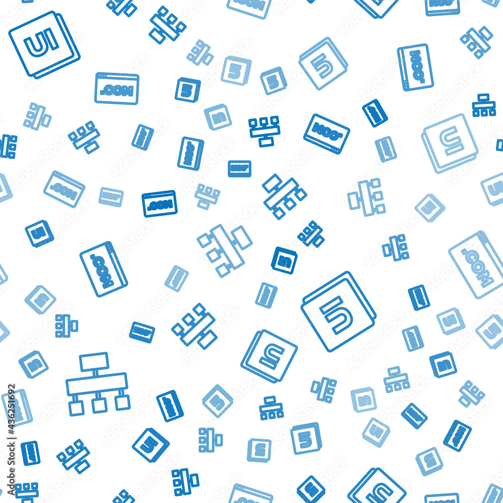 Poster set line site map, ui or ux design and on seamless pattern. vector