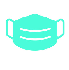 Mouth guard, Mask, Medicine Vector Icon Illustration blue medical mask covid 19 icon isolated on white background