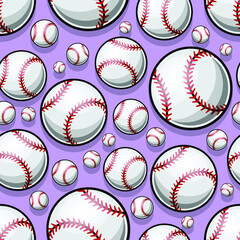 Baseball softball ball seamless pattern vector graphics. Ideal for wallpaper, packaging, fabric, textile, wrapping paper design and any kind of decoration.