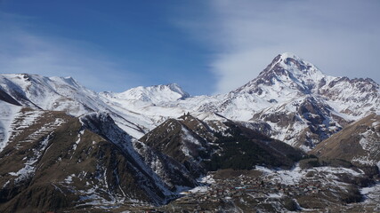 snow covered mountains in winter. Lesser Caucasus