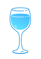 Vector illustration of wine glass with water