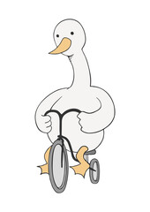 Funny goose cycling