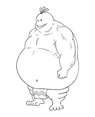 Funny fat character to coloring