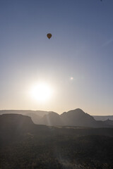 hot air balloon at sunrise