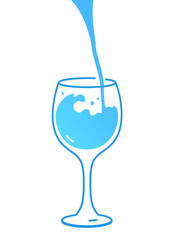Vector illustration of wine glass with water