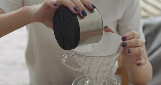 Process of brewing coffee V60