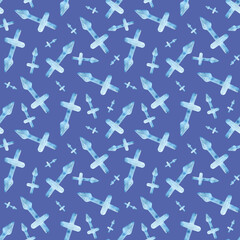 Watercolor seamless pattern drawing with zodiac symbols