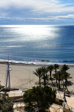 Beach in the morning in Santa Pola in southern Spain