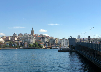 Naklejka premium Galata bridge and Galata tower