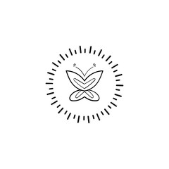 stamp butterfly design elements vector illustration