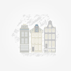 houses fasade vector illustration set