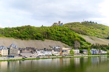 Bernkastel-Kues. Beautiful historical town on romantic Moselle, Mosel river. City view with a...