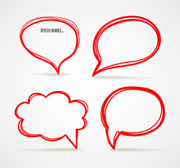 Abstract speech bubble set isolated on white
