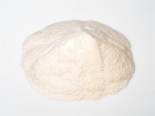 pile of Agar powder closeup on white