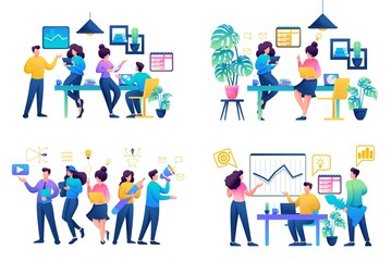 Set of Web design with the work of the creative team