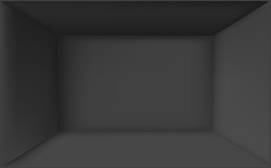 Empty black square niche vector mockup. Design template