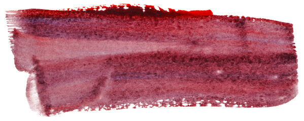 The watercolor stain is brown. Brush stroke element on white background