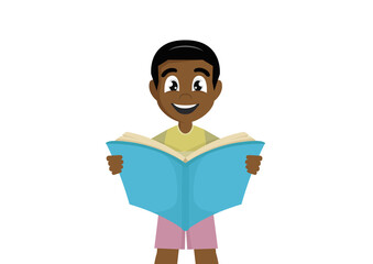 Little African boy is a reading such a big book