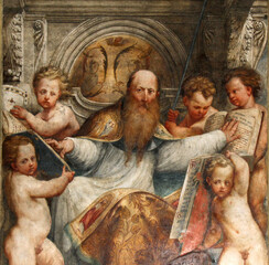 Sant'Agostino; affresco del Pordenone nella basilica di Santa Maria di Campagna a Piacenza