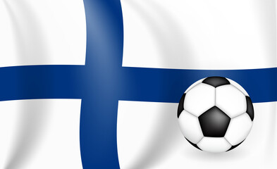 Obraz premium Concept Football game background Finland with flag. Championship. Vector Illustration