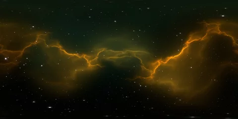 360 Grad interstellare Wolke aus Staub und Gas. Weltraumhintergrund mit Nebel und Sternen. Glühender Nebel, gleichwinklige Projektion, Umgebungskarte. Sphärisches HDRI-Panorama © Peter Jurik
