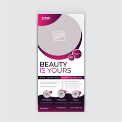 Modern Beauty Rack Card Template, Spa beauty salon dl flyer design