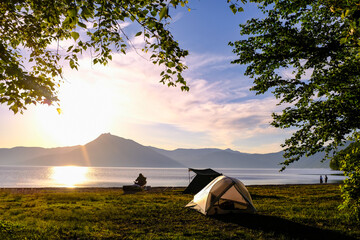 ソロキャンプの朝