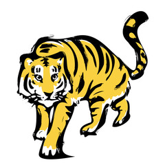 筆で描いたような寅のイラスト　