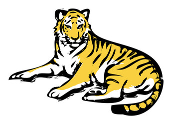 筆で描いたような寅のイラスト　