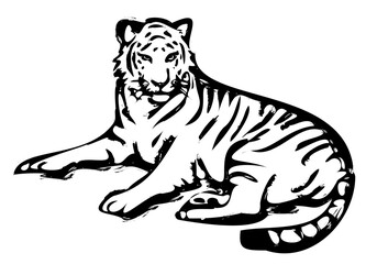 筆で描いたような寅のイラスト　