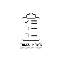 Taks line icon concept