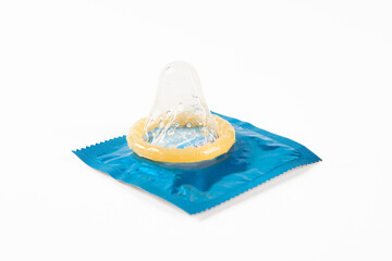  condom on pack isolated on a white background. 