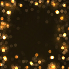 Light shining glowing bokeh lights, dust particles