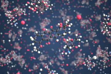 Daunorubicin molecule. Conceptual molecular model. Chemical 3d rendering