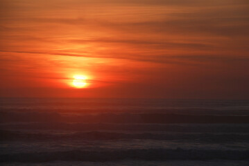 Spectacular sunset over the sea