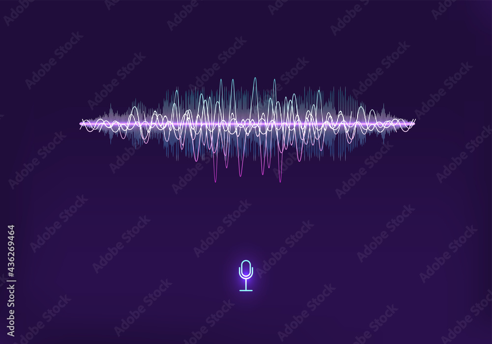 Poster futuristic sound wave concept. futuristic frequency audio waveform and music wave. hi-tech ai techno