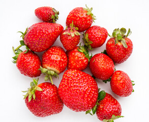 Lots of strawberries on white background