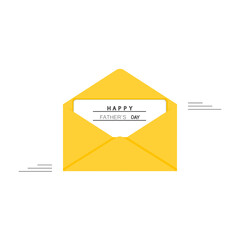 Postal yellow envelope icon. Happy father's day. 