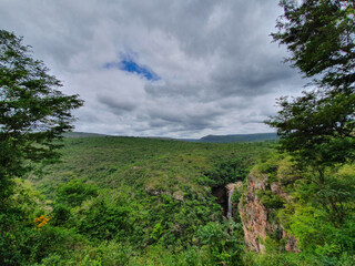 landscape with clouds, begin mosquito waterfall
