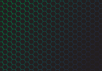 Abstract Technology background Hexagon Green-Blue gradient background