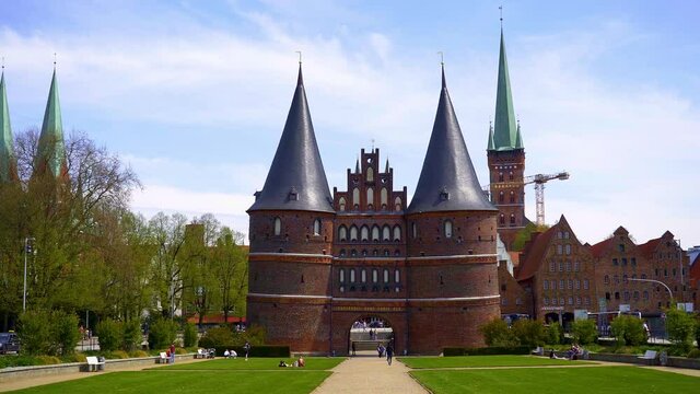 Famous Holsten Gate in the city of Lubeck Germany - travel photography