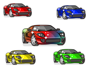 easy change colour of a sport car vector illustration