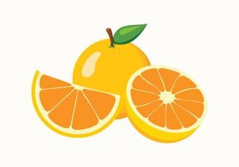 Orange fruit. Orange fruit design isolated on white background with flat style illustration