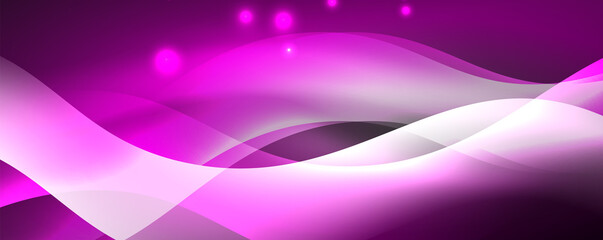 Shiny glowing neon wave, light lines abstract background. Magic energy and motion concept. Vector wallpaper template