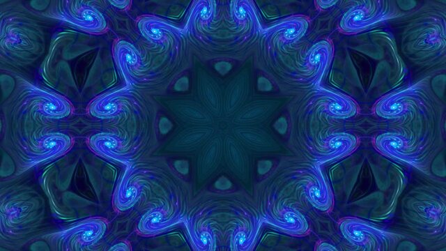 Pulsing psychedelic mandala. Background for DJs. Musical fractals