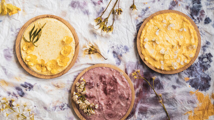 lemon and strawberry creams, horizontal format