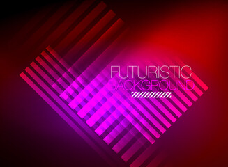 Bright neon color techno abstract background, shiny glowing neon lines in the dark background